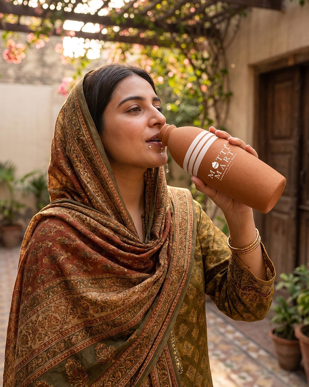 Handcrafted Clay Water Bottle 600ml