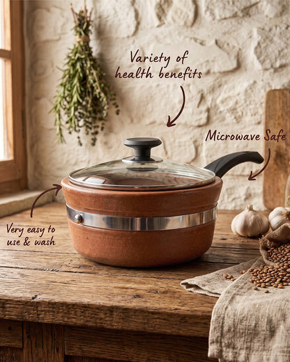 Glazed Clay Saucepan