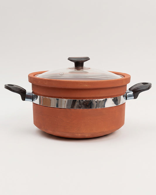 Terracotta Handi with Dual Handles And Lid