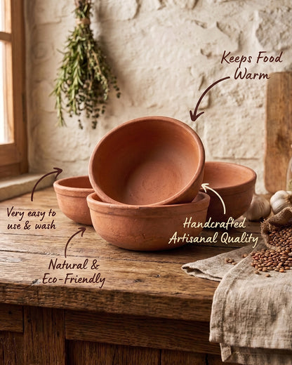 Terracotta Serving Bowls  Set of 3