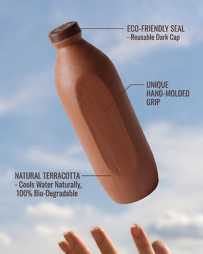 Terracotta Clay Water Bottle 1200ml