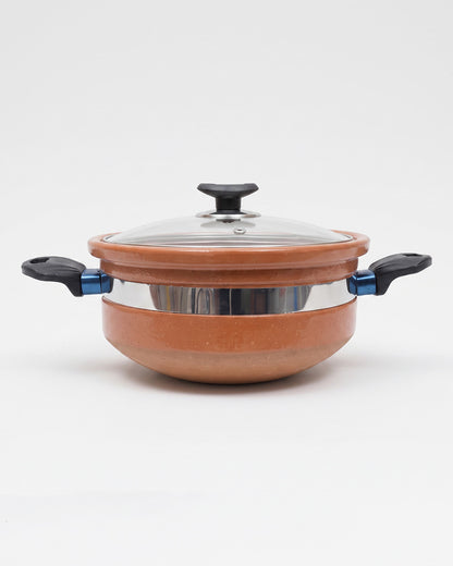 Round Glazed Clay Karahi