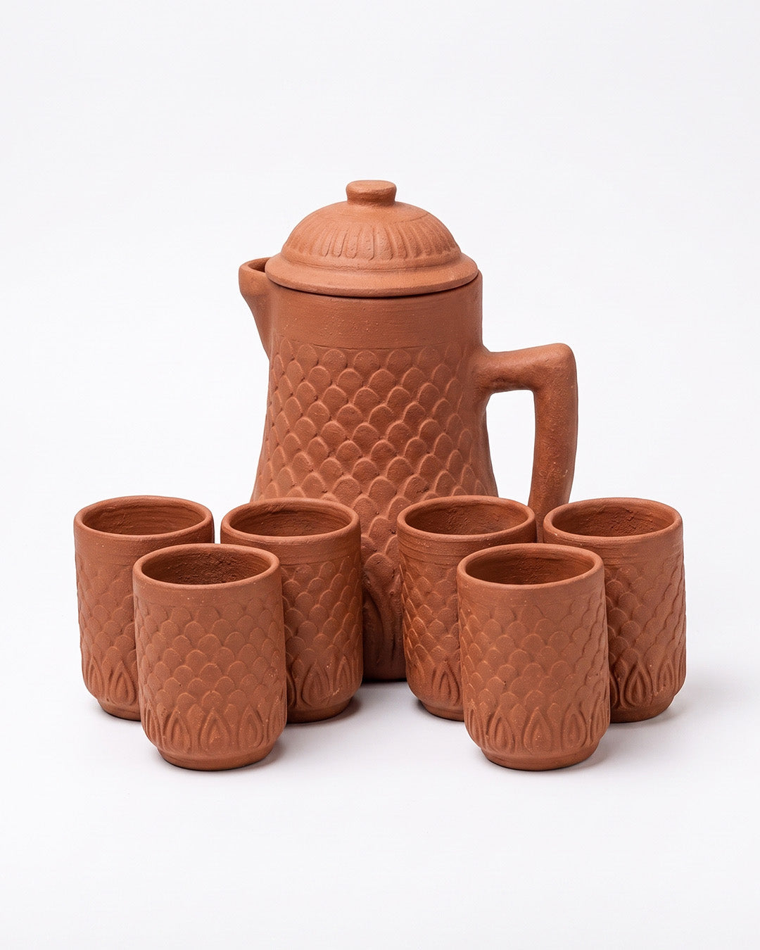 Terracotta Water Jug And Glass Serving Set