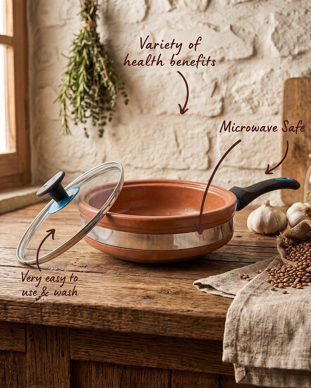 Glazed Clay Fry Pan