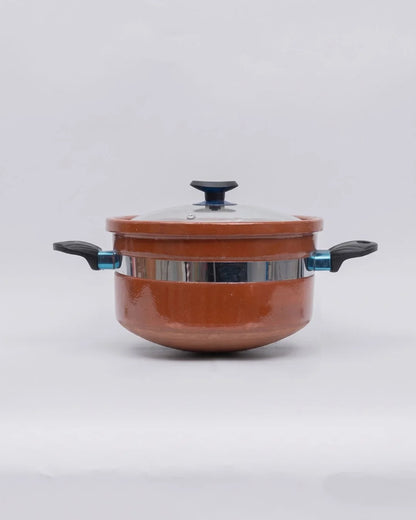 Complete Clay Cookware Bundle – Handi, Karahi, Saucepan & Tawa Set with Glass Lids