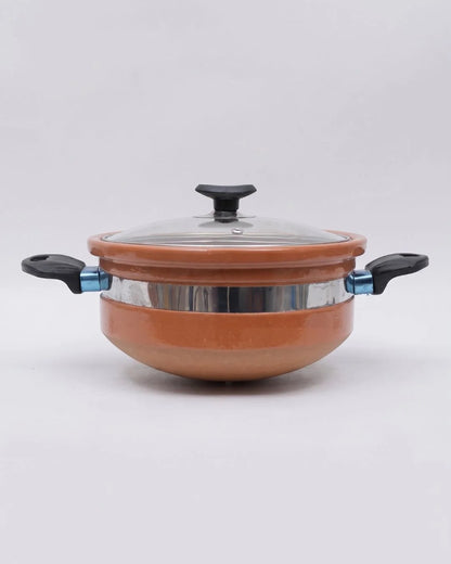 Complete Clay Cookware Bundle – Handi, Karahi, Saucepan & Tawa Set with Glass Lids
