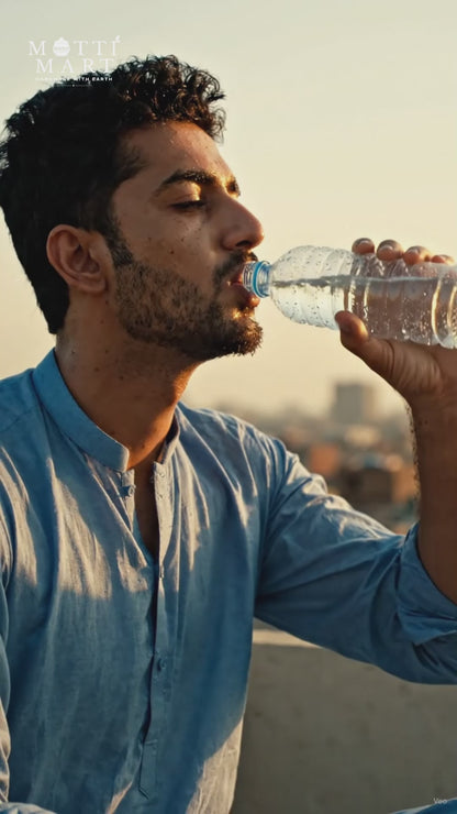 Handcrafted Terracotta Slim Water Bottle 600ml